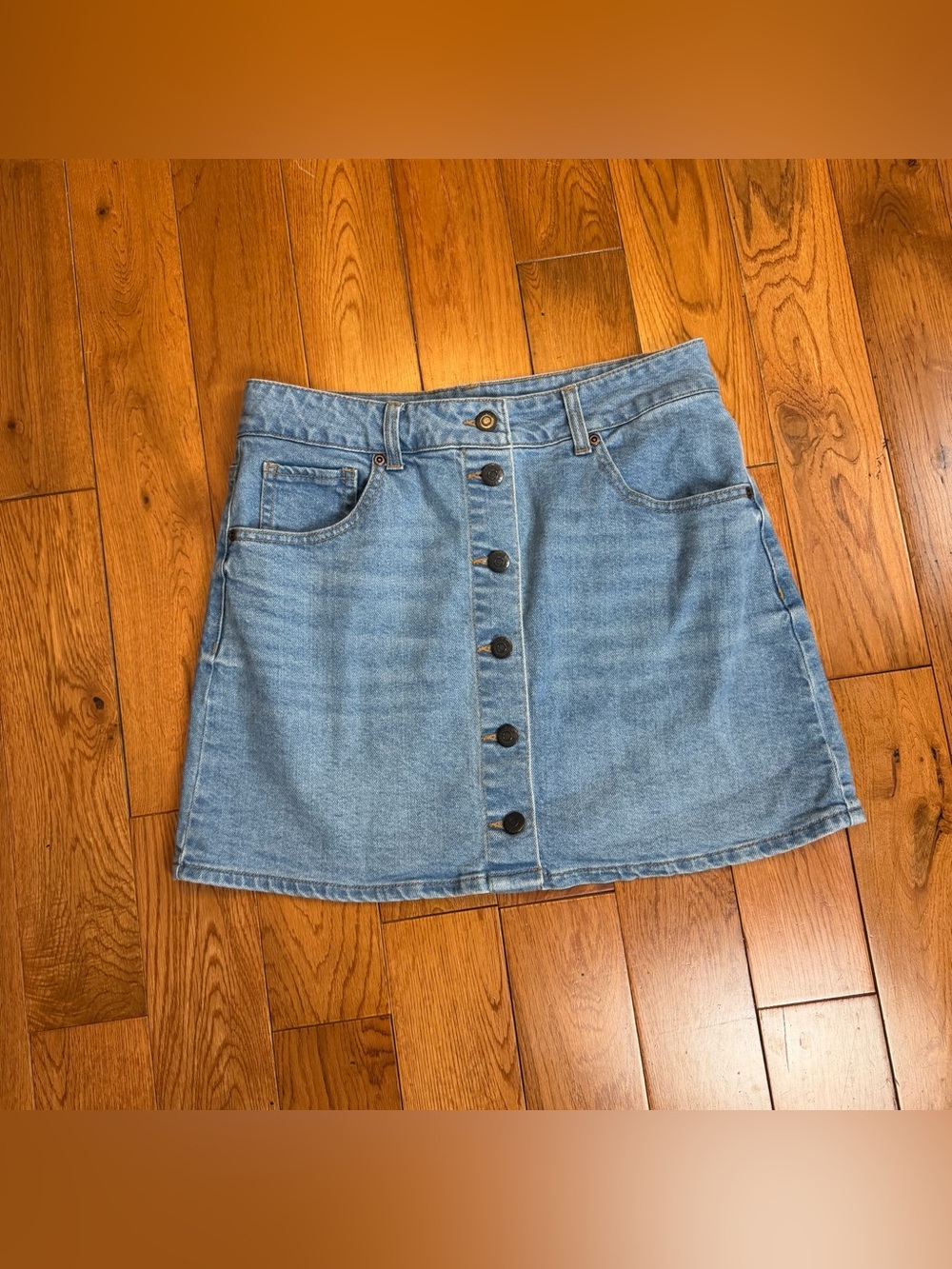 Harper Denim Button Front Mini Skirt